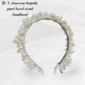 Stunning, bespoke pearl hand wired headband