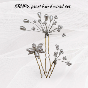 Bridal - Three piece set of pearl hand wired hairpins